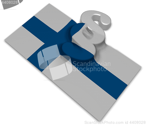 Image of paragraph symbol and flag of finland