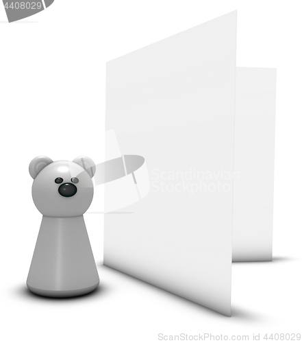 Image of white bear and card
