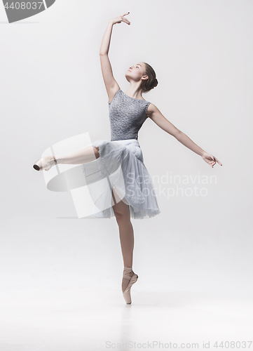 Image of Young classical dancer isolated on white background.