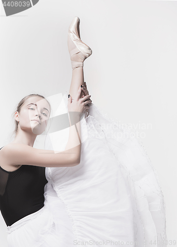 Image of Young classical dancer isolated on white background.