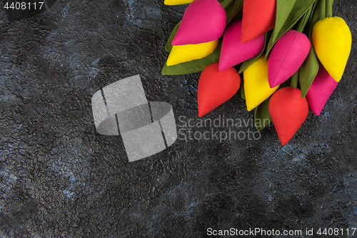 Image of Handmade tulips on darken