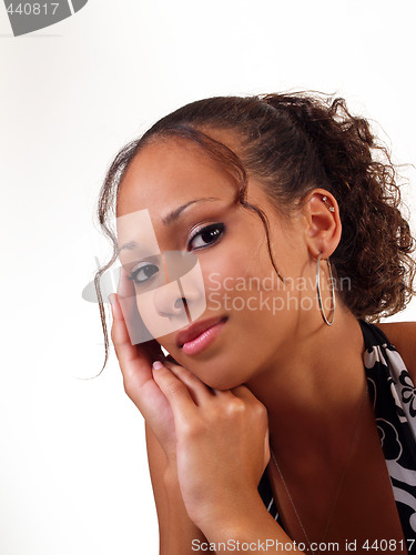 Image of Pretty young black woman teen portrait