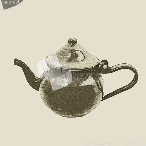 Image of hand drawn vintage kettle