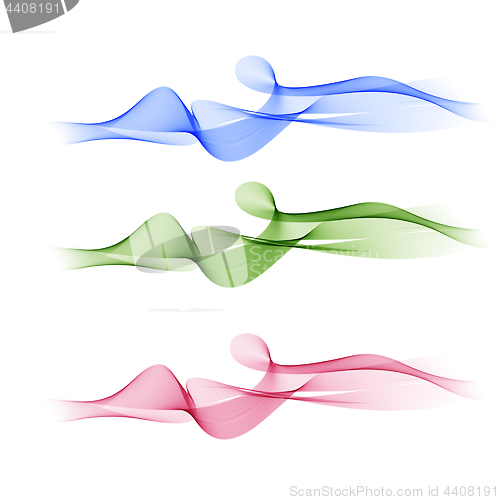 Image of Abstract waves set  isolated on white background