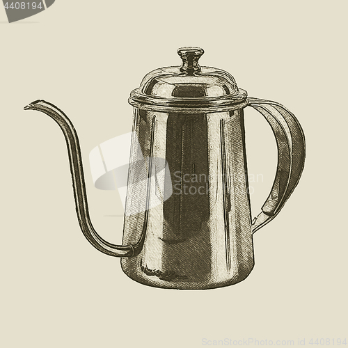 Image of hand drawn vintage kettle