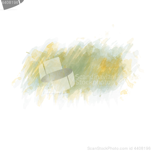Image of Green watercolor painted stain isolated on white background