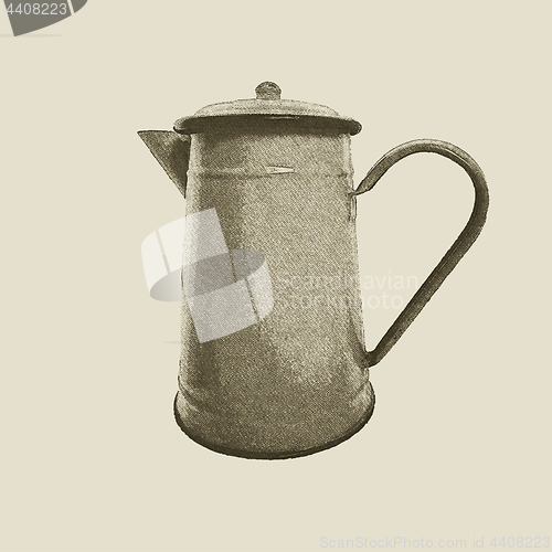 Image of hand drawn vintage kettle