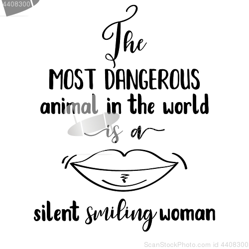 Image of Funny  hand drawn quote about woman
