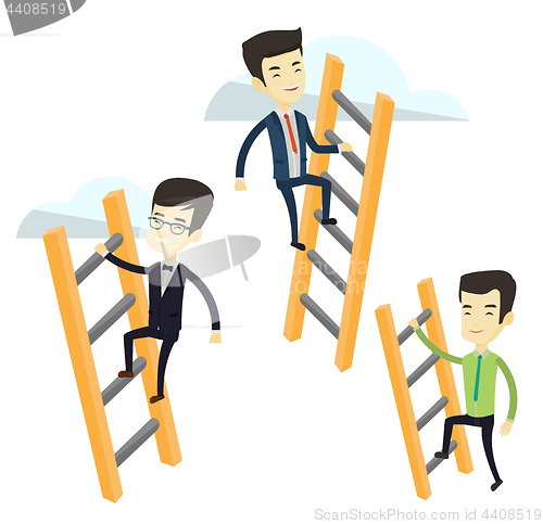 Image of Business people climbing to success.