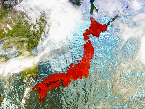 Image of Japan on illustrated globe