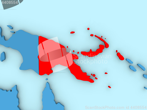 Image of Papua New Guinea on 3D map