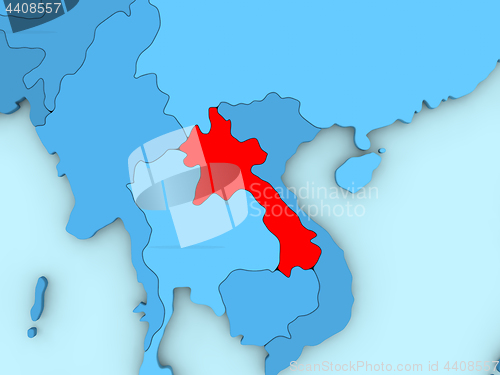 Image of Laos on 3D map