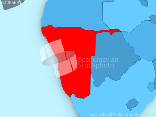 Image of Namibia on 3D map