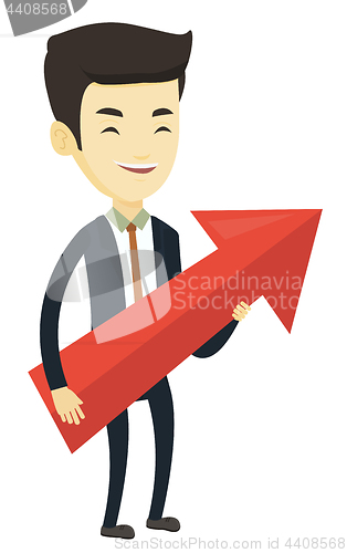 Image of Businessman aiming at business growth.