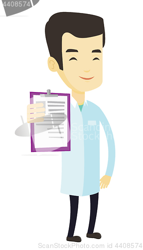 Image of Doctor with clipboard vector illustration.