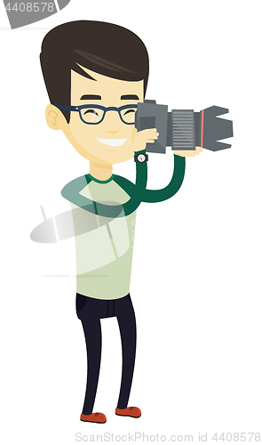 Image of Photographer taking photo vector illustration.