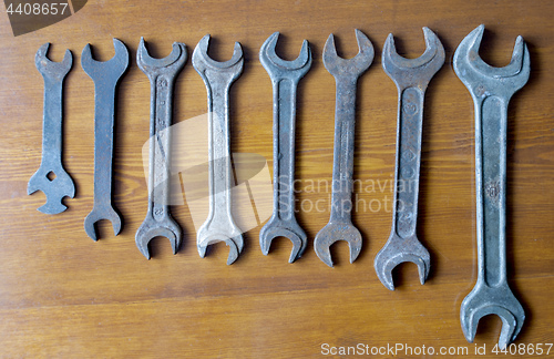 Image of old rusty wrenches