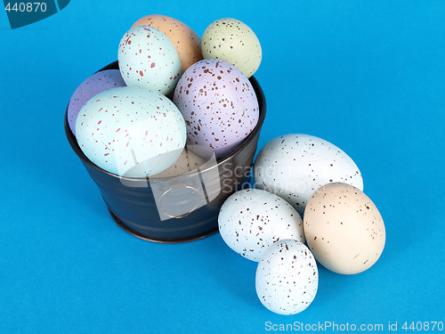 Image of Flecked Eggs on Blue