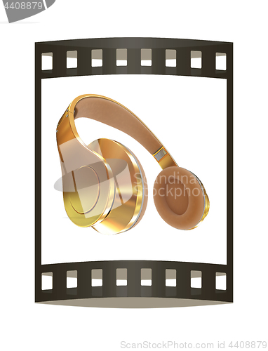 Image of Best headphone icon. 3d illustration. The film strip.