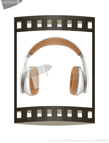 Image of Best headphone icon. 3d illustration. The film strip.