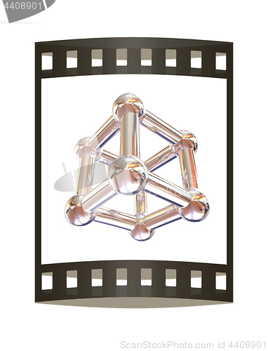 Image of Structural chemical formula and model of molecule, 3d object ill