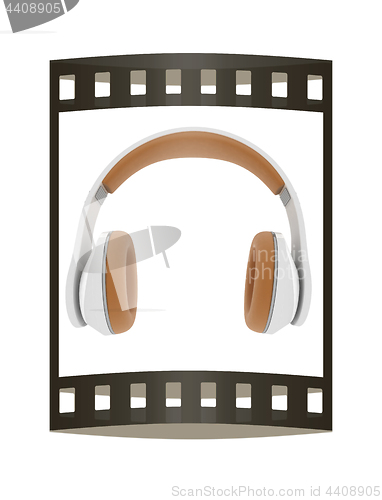 Image of Best headphone icon. 3d illustration. The film strip.