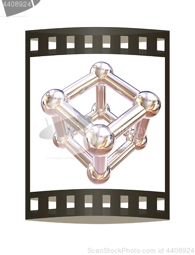 Image of Structural chemical formula and model of molecule, 3d object ill