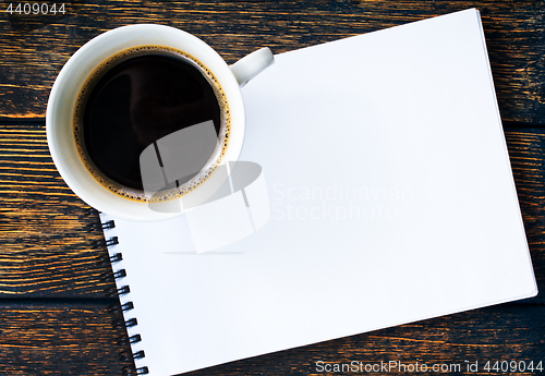 Image of coffee and note