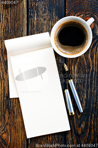 Image of coffee and note