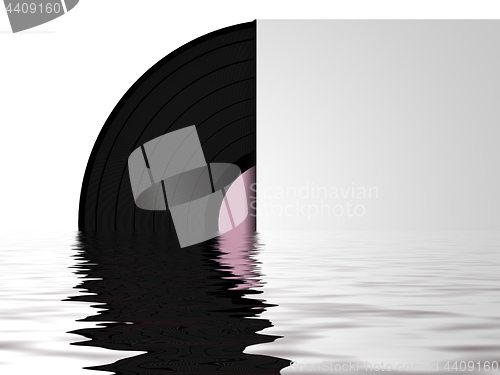 Image of vinyl record with water