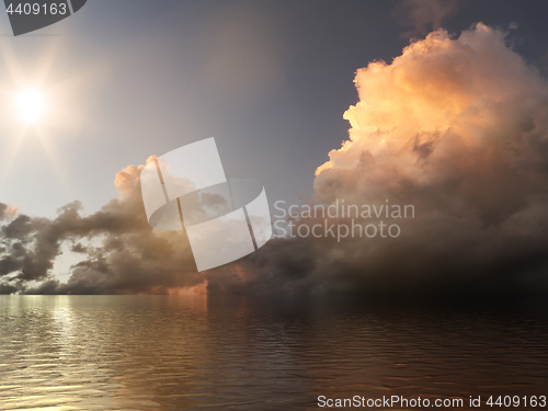 Image of a sunset sky with colorful cloud