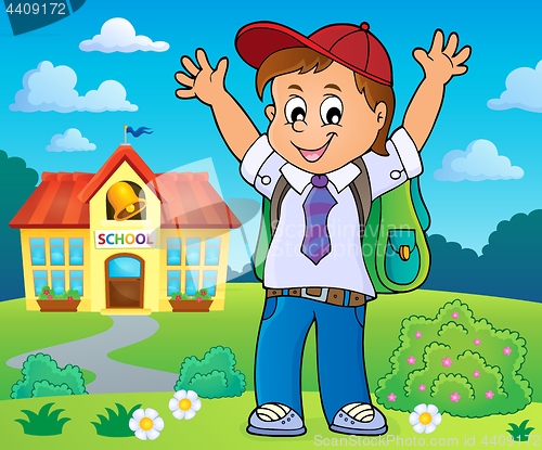 Image of Happy pupil boy theme image 4