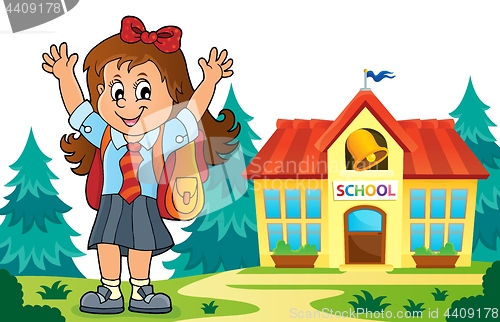 Image of Happy pupil girl theme image 6