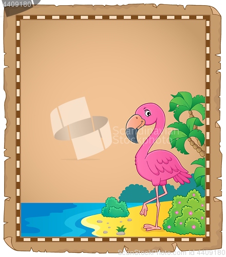 Image of Flamingo topic parchment 1