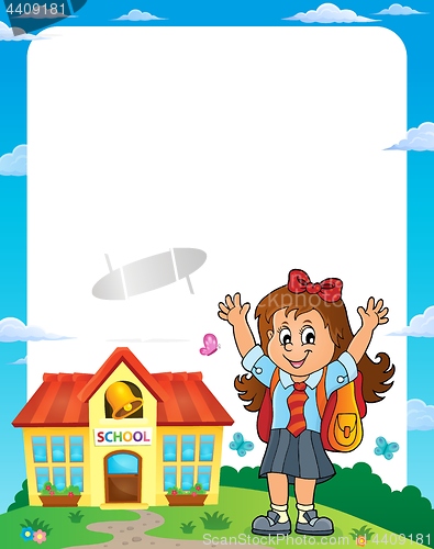 Image of Happy pupil girl theme frame 1