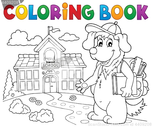 Image of Coloring book school dog theme 2