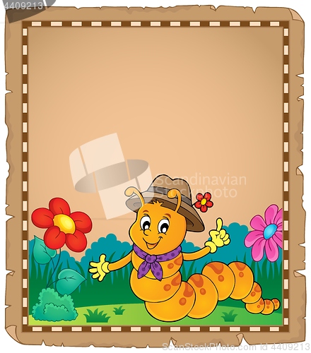 Image of Happy caterpillar theme parchment 2