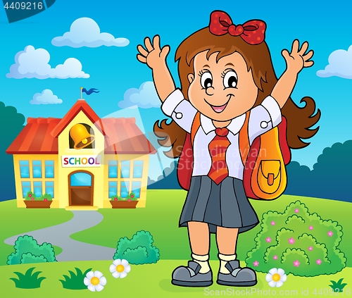 Image of Happy pupil girl theme image 4