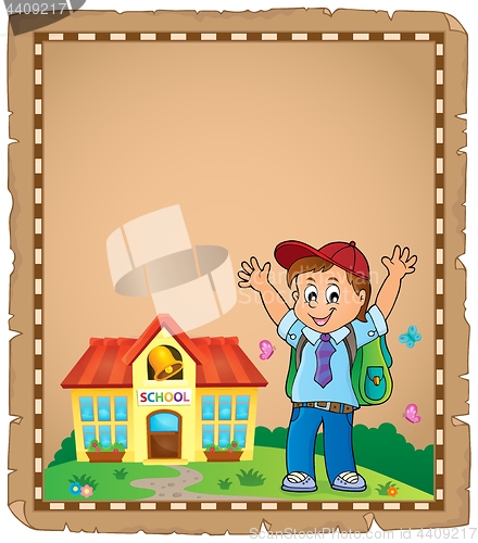 Image of Happy pupil boy theme parchment 1