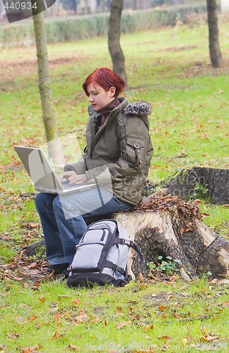 Image of Outdoors computer work