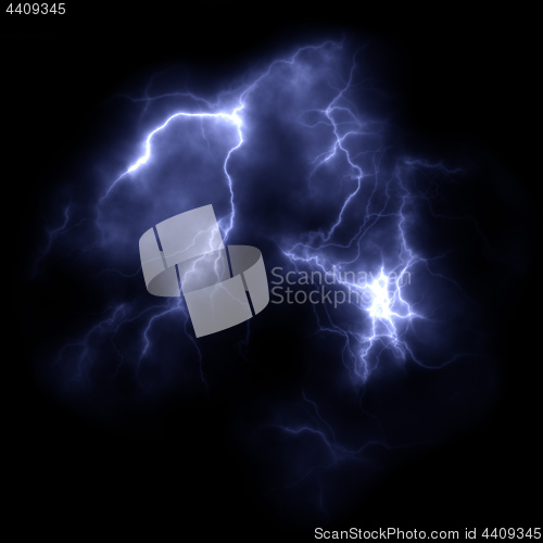 Image of thunder lightning in the night