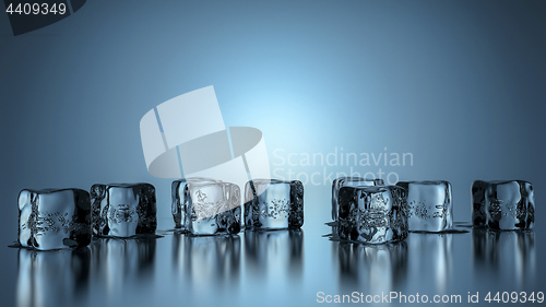 Image of Some ice cubes with copy space for your content 