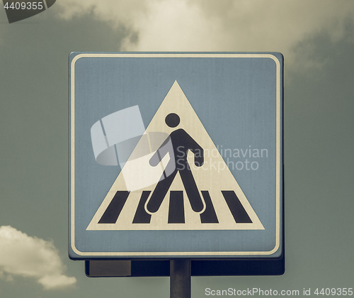 Image of Vintage looking Zebra crossing sign