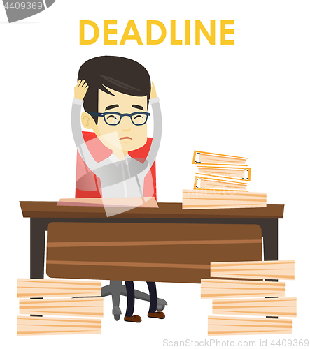 Image of Business man having problem with deadline.