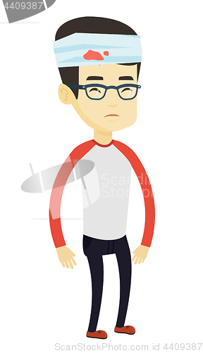 Image of Man with injured head vector illustration.
