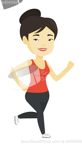 Image of Young woman running vector illustration.