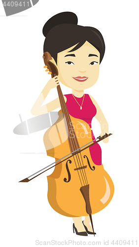 Image of Woman playing cello vector illustration.