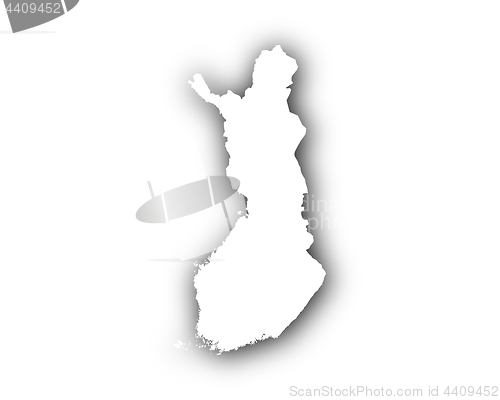 Image of Map of Finland with shadow