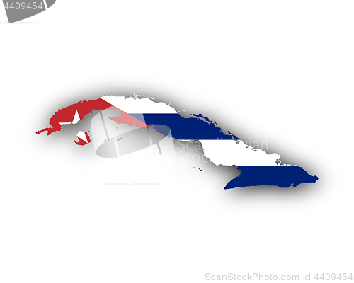 Image of Map and flag of Cuba