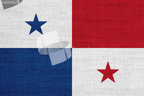 Image of Flag of Panama on old linen